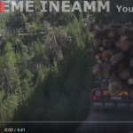 タマヒュン動画 丸太を運ぶトラックが渓谷の道をギリギリ進むGoPro映像