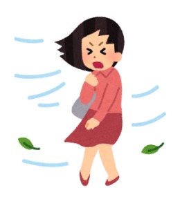 スカート　強風