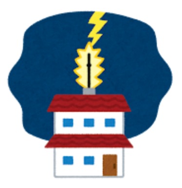落雷　避雷針