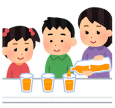 コップ　ジュース　移し替え